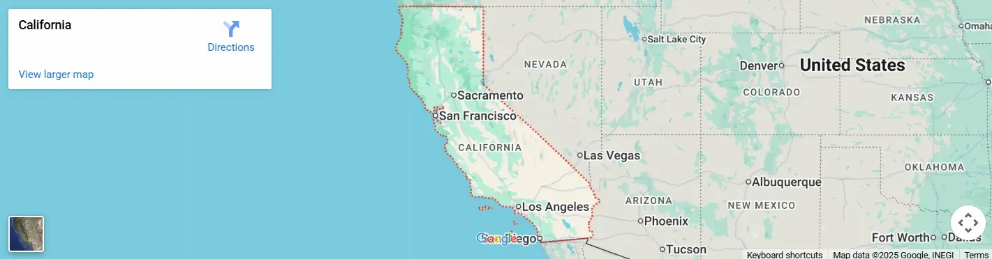 Our Starlink Installation Service Area: All of California, United States.